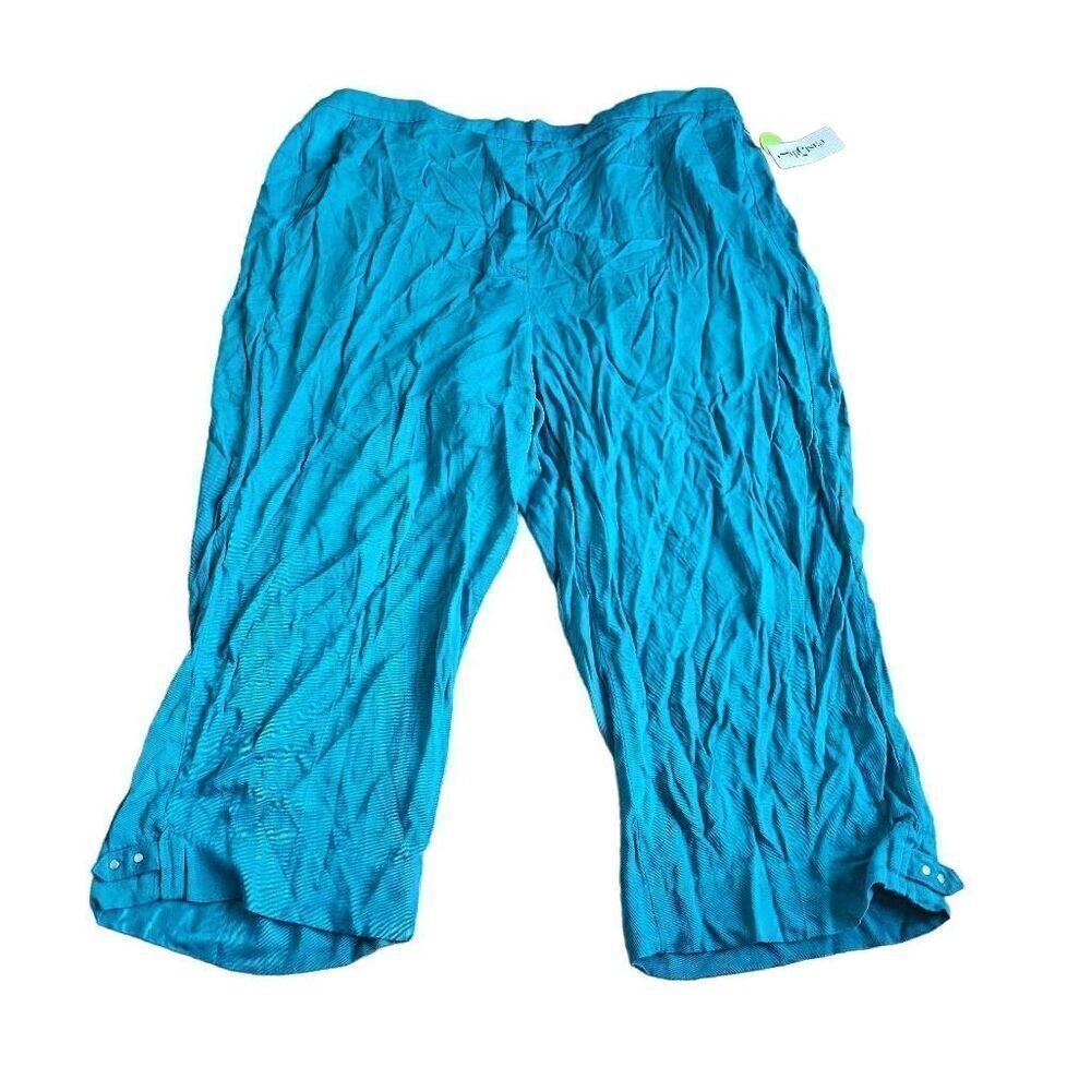 East5th Womens Sz XXL teal capri pants side pockets